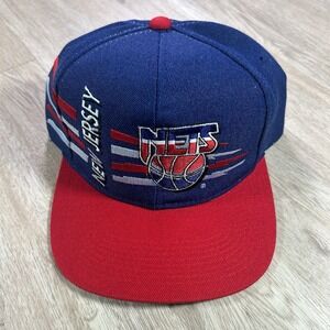 VTG Sports Specialties New Jersey Nets Scratch Snapback Hat NBA Blue Wool Cap